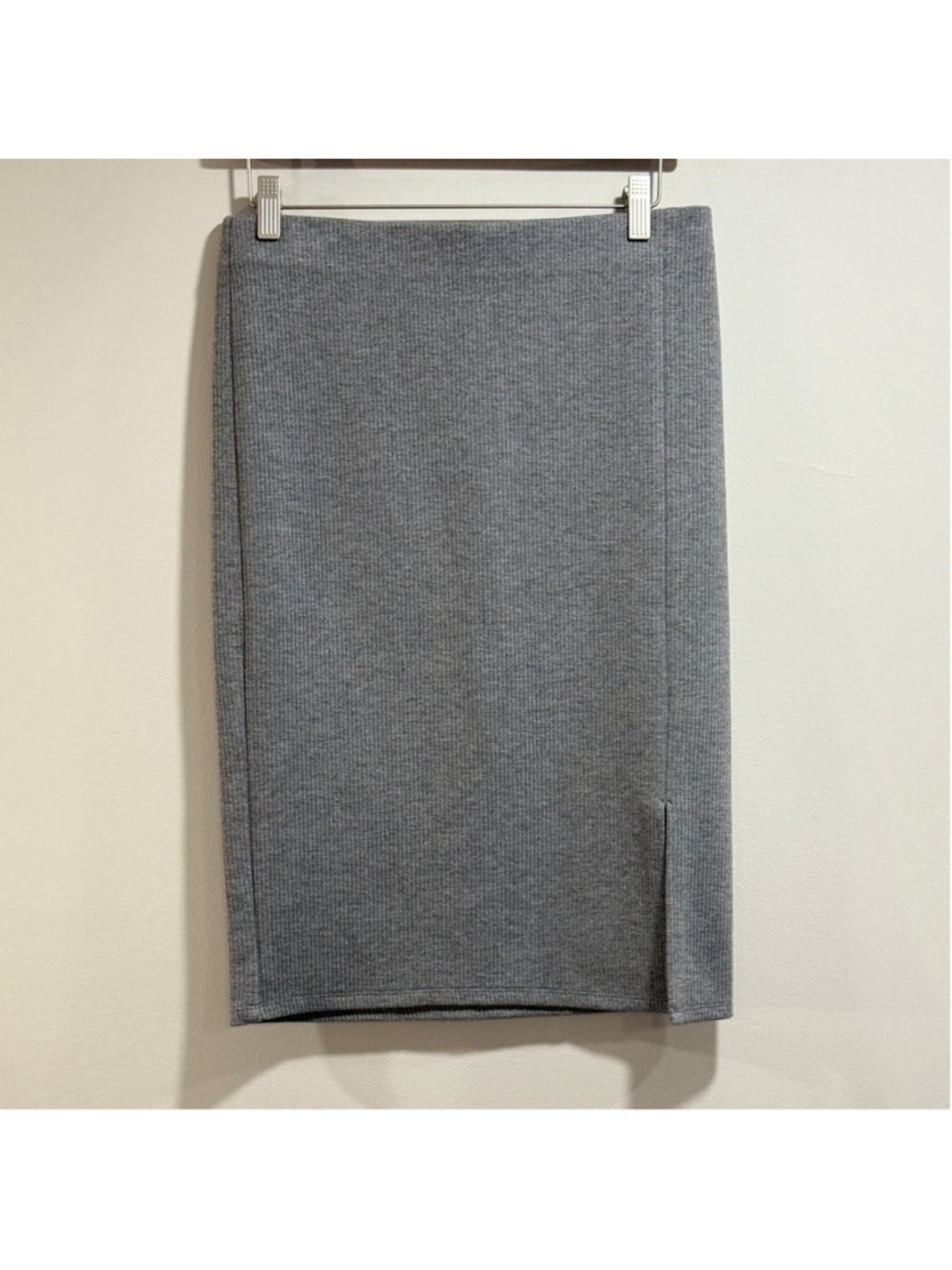 LOFT Women's Classic Ribbed‎ Gray Pencil Skirt Size S